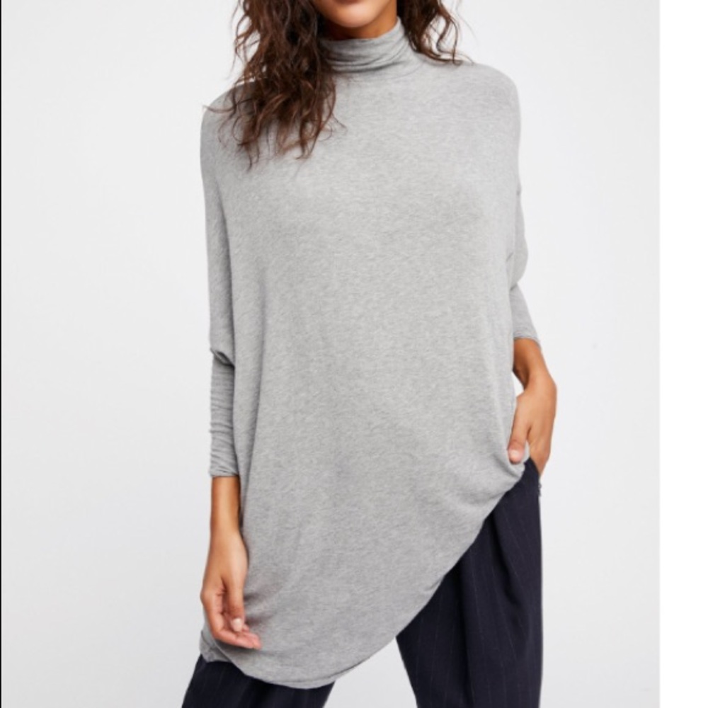 Free People Terry Turtleneck Knit Top NWOT Size L